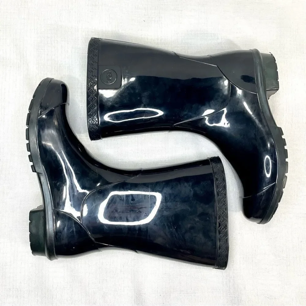 Ugg Rain Boot Black Shiny Size 2